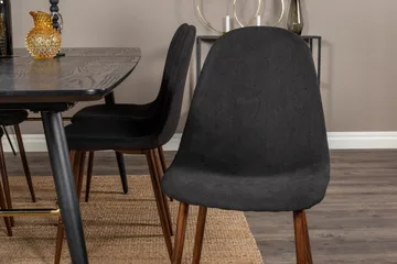 Irunea uttrekkbar spisegruppe 180 cm inkl. 6 Ypas stoler - Svart/Brun - Møbler - Bord - Spisegrupper