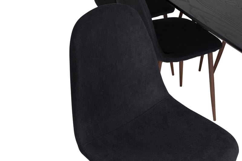 Irunea uttrekkbar spisegruppe 180 cm inkl. 6 Ypas stoler - Svart/Brun - Møbler - Bord - Spisegrupper