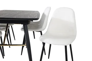 Irunea uttrekkbar spisegruppe 180 cm inkl. 6 Ypas stoler - Svart/Hvit - Møbler - Bord - Spisegrupper