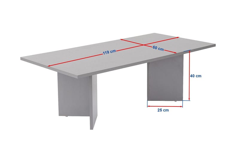 Isami Sofabord 119x40x60 cm - Travertin, Venezia valnøtt - Møbler - Bord - Sofabord