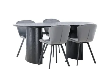 Isolde spisebord 180x90 cm med 4 Lilja spisestoler - Møbler - Bord - Spisegrupper