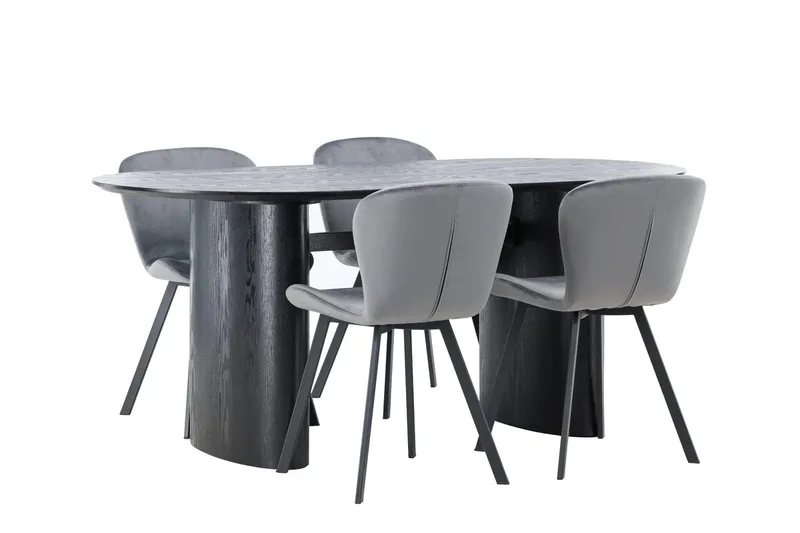 Isolde spisebord 180x90 cm med 4 Lilja spisestoler - Møbler - Bord - Spisegrupper