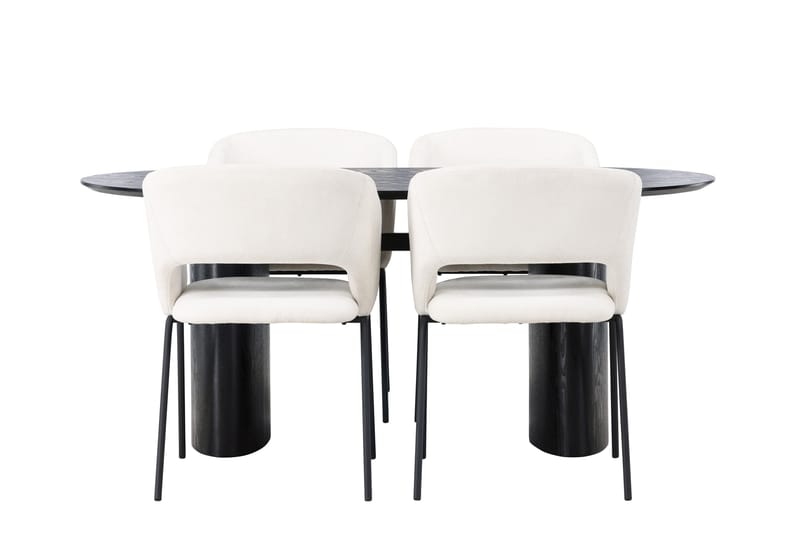 Isolde Spisegruppe 180 cm Oval med 4 Day Stoler, Sort