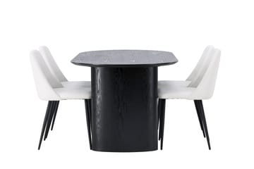 Isolde Spisegruppe 180 cm Oval med 4 Night Stoler - Sort - Møbler - Bord - Spisegrupper