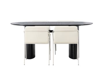 Isolde Spisegruppe 180 cm Oval med 4 Tvista Stoler - Beige - Møbler - Bord - Spisegrupper