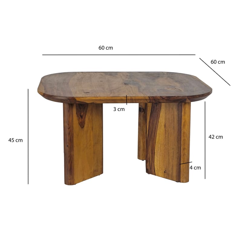Ivoano Sofabord 60 cm Landlig stil - Varm mørkebrun - Møbler - Bord - Sofabord