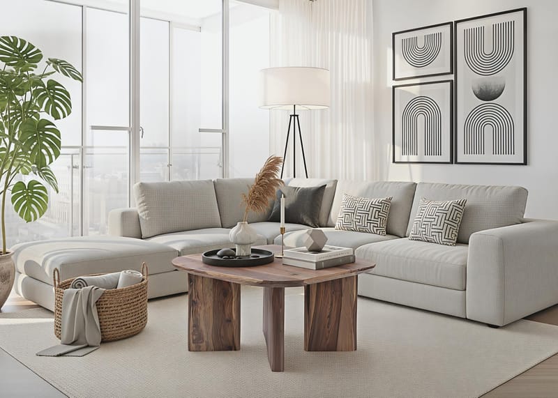 Ivoano Sofabord 60 cm Landlig stil - Varm mørkebrun - Møbler - Bord - Sofabord