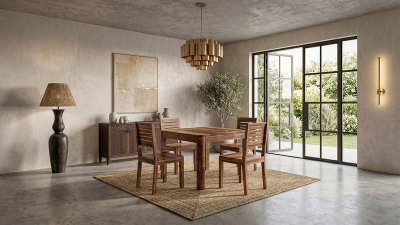 Ivoela Spisebord 80 cm - Varm mørkebrun - Møbler - Bord - Spisebord & kjøkkenbord