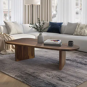 Ivoeri Sofabord 120 cm Ovalt Landlig stil - Varm mørkebrun - Møbler - Bord - Sofabord