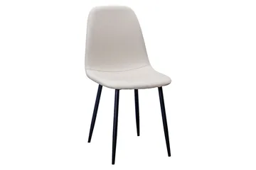 Jasmin Uttrekkbart Spisebord 180 cm + 6 stk Nibe stol beige med svarte ben - Hvit/Beige - Møbler - Bord - Spisegrupper