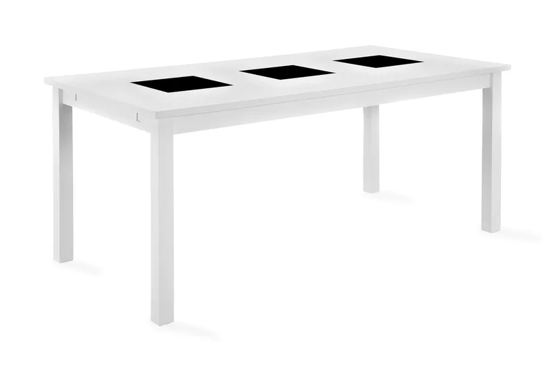 Jasmin Uttrekkbart Spisebord 180 cm + 6 stk Nibe stol brun med eikeben - Hvit/Brun - Møbler - Bord - Spisegrupper