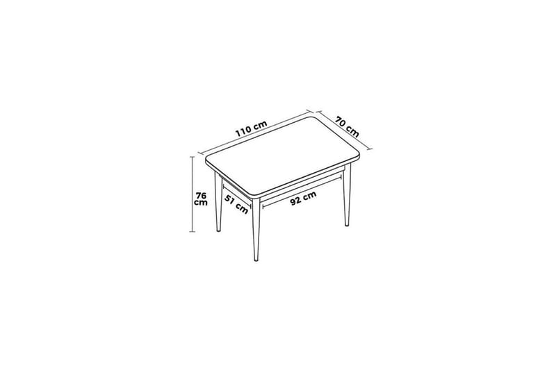 Javren Spisebord 114 cm Rektangulær - Hvit Marmor/Hvit - Møbler - Bord - Spisebord & kjøkkenbord