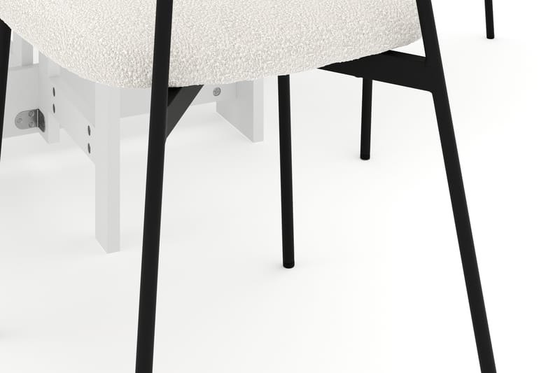Jeba Spisebord 100 cm med 4 stk Lowe Matstkolar - Hvit - Møbler - Bord - Spisegrupper