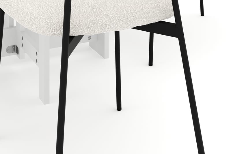 Jeba Spisebord 80 cm med 4 stk Lowe Matstkolar - Hvit - Møbler - Bord - Spisegrupper