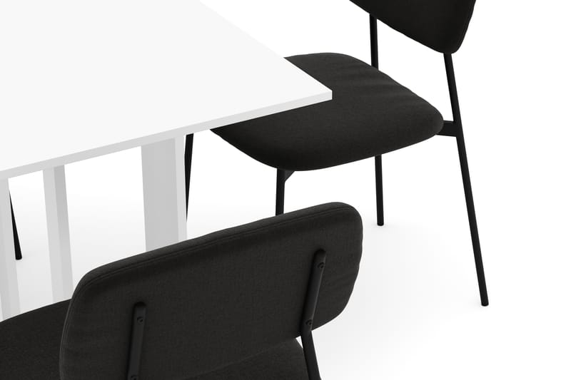 Jeba Spisebord 80 cm med 4 stk Lowe Matstkolar - Hvit - Møbler - Bord - Spisegrupper