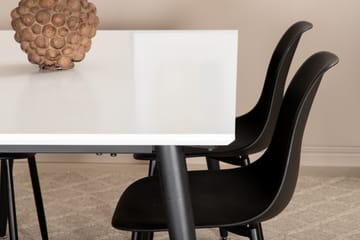 Jimms Uttrekkbar Spisegruppe 150 cm inkl. 4 Pontus Stoler - Hvit/Svart - Møbler - Bord - Spisegrupper