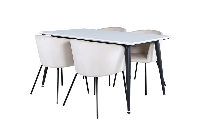 Jimmy Matgruppe 150 cm Rektangulær med 4 Berit stoler, Beige