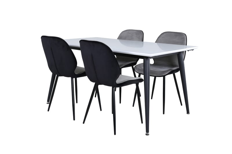 Jimmy Matgruppe 150 cm Rektangulær med 4 Emma stoler, Sort
