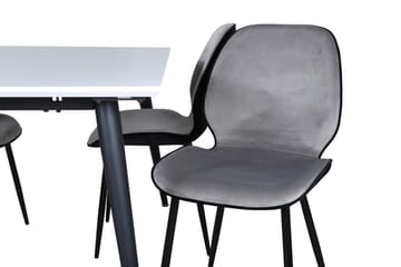 Jimmy Matgruppe 150 cm Rektangulær med 4 Emma stoler - Sort - Møbler - Bord - Spisegrupper
