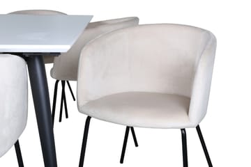 Jimmy Matgruppe 195 cm Rektangulær med 6 Berit stoler - Beige - Møbler - Bord - Spisegrupper