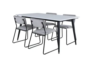Jimmy Spisegruppe 150 cm Rektangulær med 4 Kenth Stoler - Sort - Møbler - Bord - Spisegrupper