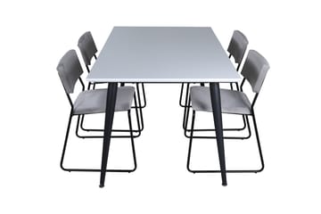 Jimmy Spisegruppe 150 cm Rektangulær med 4 Kenth Stoler - Sort - Møbler - Bord - Spisegrupper