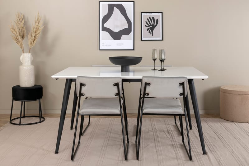 Jimmy Spisegruppe 150 cm Rektangulær med 4 Kenth Stoler - Sort - Møbler - Bord - Spisegrupper