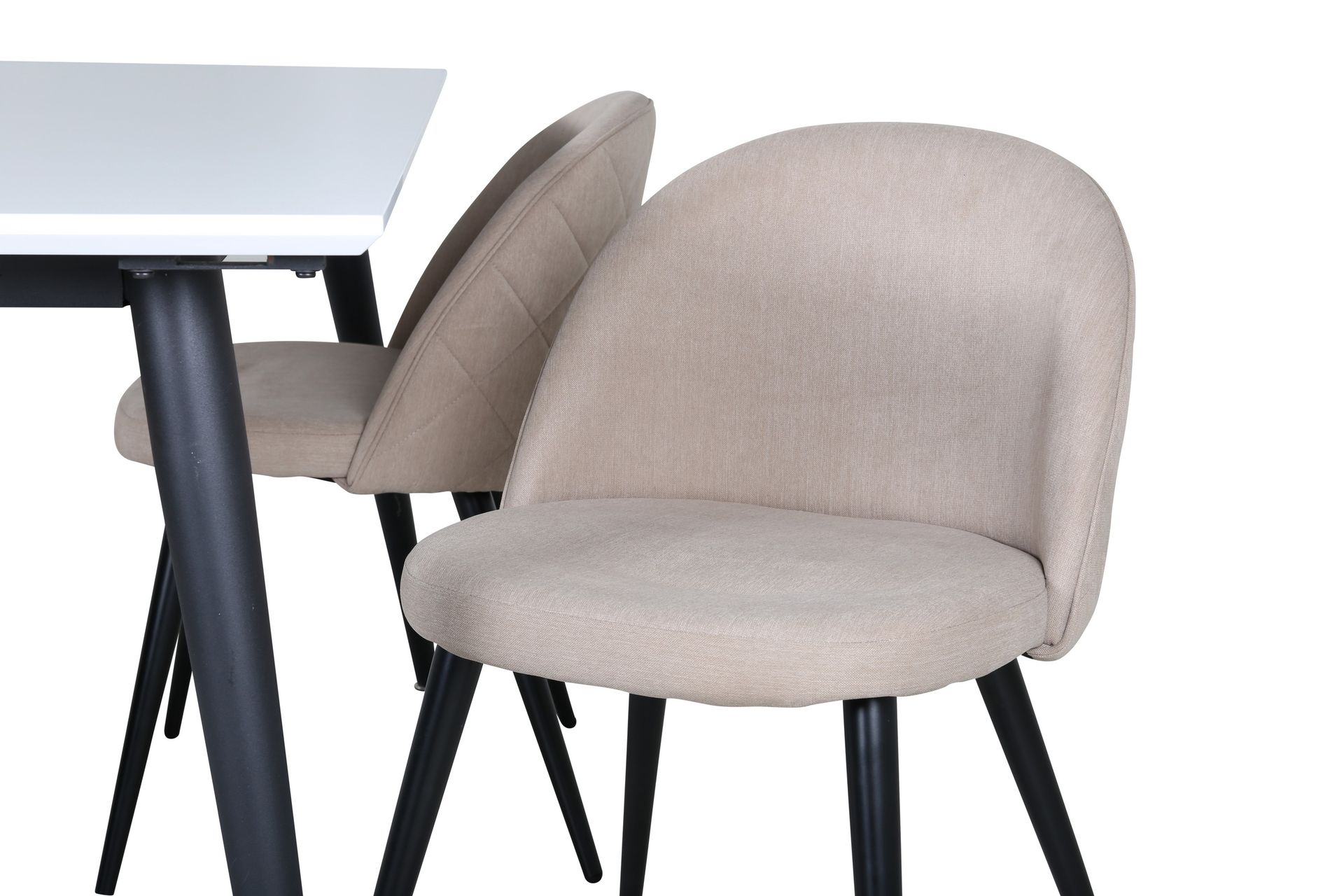 Jimmy Spisegruppe 150 cm Rektangulær med 4 Velvet Stoler - Beige - Møbler - Bord - Spisegrupper