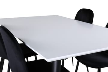 Jimmy Spisegruppe 150 cm Rektangulær med 4 Polar Stoler - Sort - Møbler - Bord - Spisegrupper