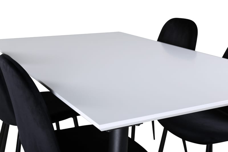 Jimmy Spisegruppe 150 cm Rektangulær med 4 Polar Stoler - Sort - Møbler - Bord - Spisegrupper