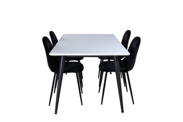 Jimmy Spisegruppe 150 cm Rektangulær med 4 Polar Stoler - Sort - Møbler - Bord - Spisegrupper