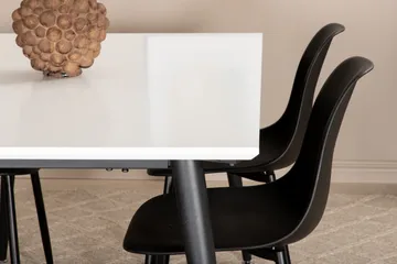 Jimmy Spisegruppe 150 cm Rektangulær med 4 Polar Stoler - Sort - Møbler - Bord - Spisegrupper