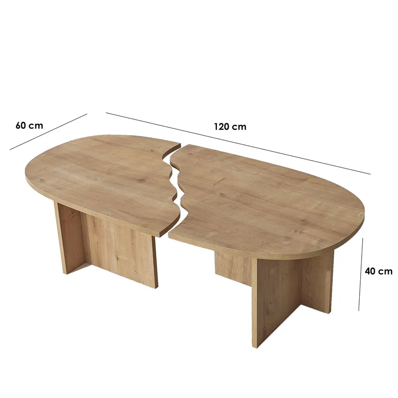 Jorvis sofabord 120 cm ovalt - Safir Eik - Møbler - Bord - Sofabord