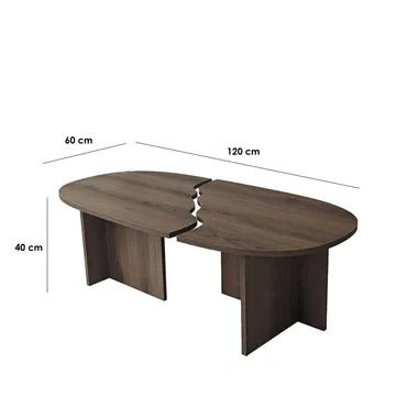 Jorvis sofabord 120 cm ovalt - Valnøtt - Møbler - Bord - Sofabord