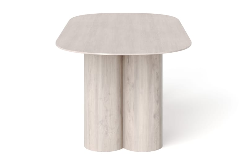 Juno Spisebord Oval 220×100 cm Finér - Hvitvasket - Møbler - Bord - Spisebord & kjøkkenbord