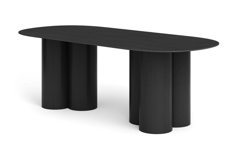 Juno Spisebord Oval 220×100 cm Finér, Svart