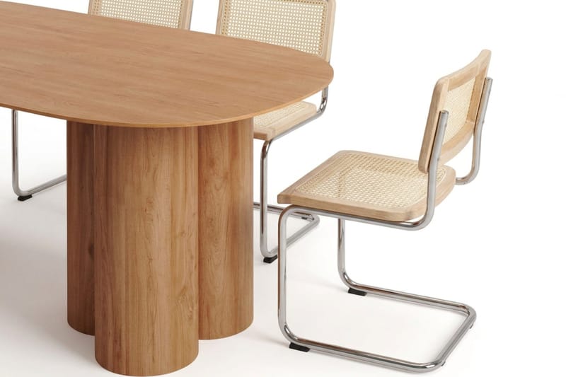 Juno spisegruppe rektangulær 220 cm eik med 6 Build spisestoler - Eik - Møbler - Bord - Spisegrupper