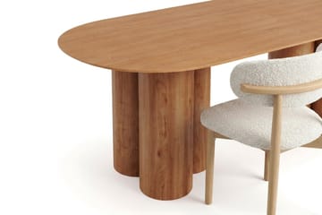Juno spisegruppe rektangulær 220 cm eik med 6 Jaiveer spisestoler - Eik - Møbler - Bord - Spisegrupper