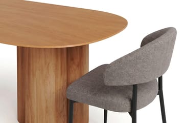 Juno spisegruppe rektangulær 220 cm eik med 6 Sawako spisestoler - Eik - Møbler - Bord - Spisegrupper