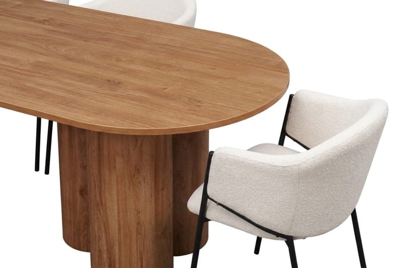 Juno spisegruppe rektangulær 220 cm eik med 8 Filip spisestoler - Eik - Møbler - Bord - Spisegrupper
