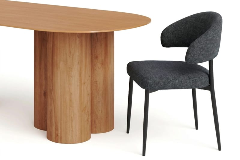 Juno spisegruppe rektangulær 220 cm eik med 8 Sawako spisestoler - Eik - Møbler - Bord - Spisegrupper