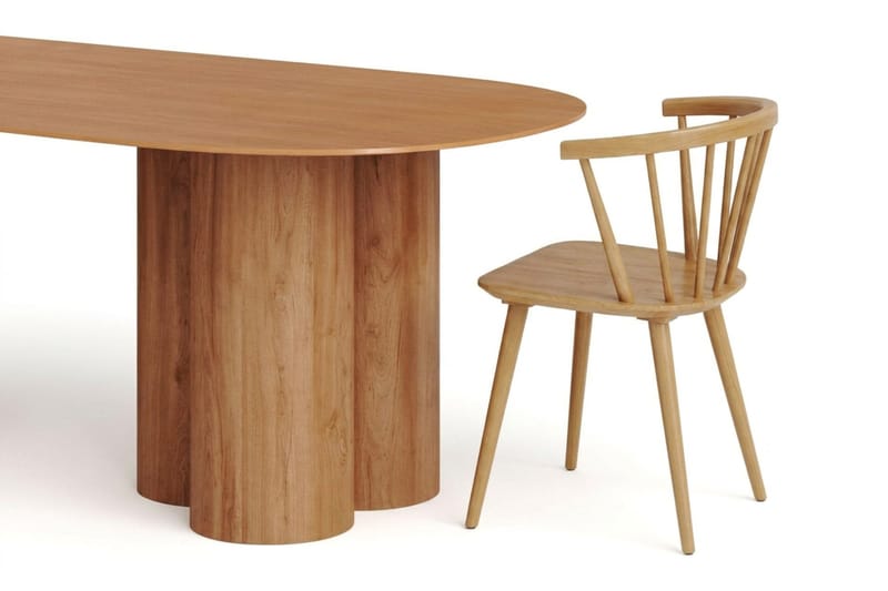 Juno spisegruppe rektangulær 220 cm eik med 8 Tyrö spisestoler - Eik - Møbler - Bord - Spisegrupper