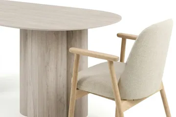 Juno spisegruppe rektangulær 220 cm hvitlasert med 6 Reciclar spisestoler - Hvitbeiset eik - Møbler - Bord - Spisegrupper