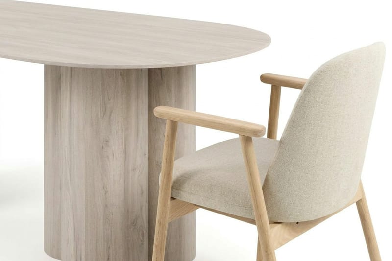 Juno spisegruppe rektangulær 220 cm hvitlasert med 6 Reciclar spisestoler - Hvitbeiset eik - Møbler - Bord - Spisegrupper