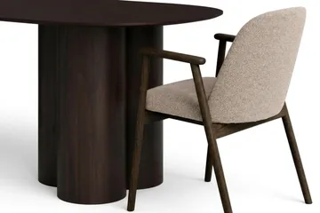 Juno spisegruppe rektangulær 220 cm svart med 6 Reciclar spisestoler - Svartbeiset eik - Møbler - Bord - Spisegrupper
