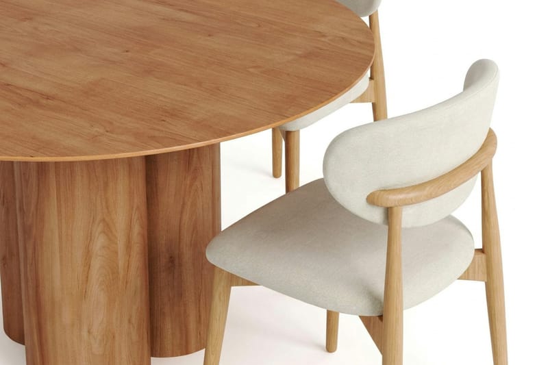 Juno spisegruppe rund 130 cm eik med 6 Molly spisestoler - Eik - Møbler - Bord - Spisegrupper