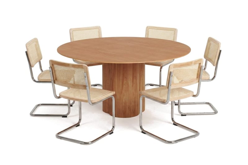 Juno spisegruppe rund 150 cm eik med 6 Build spisestoler - Eik - Møbler - Bord - Spisegrupper