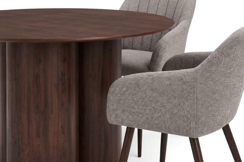 Juno spisegruppe rundt 110 cm valnøtt med 4 Filippa spisestoler - Valnøtt - Møbler - Bord - Spisegrupper