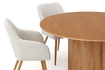 Juno spisegruppe rundt 150 cm eik med 6 Filippa spisestoler - Eik - Møbler - Bord - Spisegrupper