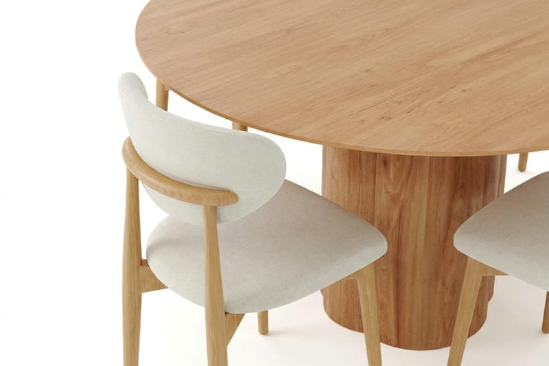Juno spisegruppe rundt 150 cm eik med 6 Molly spisestoler - Eik - Møbler - Bord - Spisegrupper